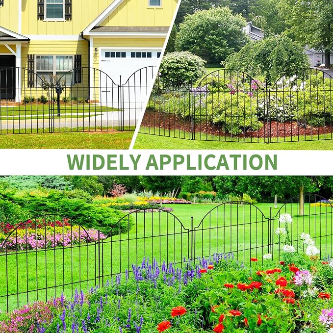 10 Panels No Dig Decorative Outdoor Garden Fence, 24in x20ft Animal Barrier - Image 5