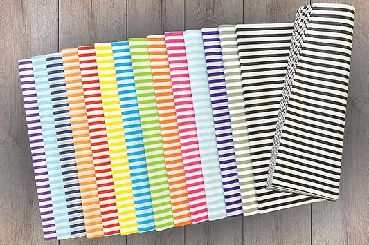 Flexicore Packaging Metallic Gold Pin Stripe Print Gift Wrap Tissue Paper Size: 15 Inch X 20 Inch | Count: 100 Sheets | Color: Gold Pin Stripe
