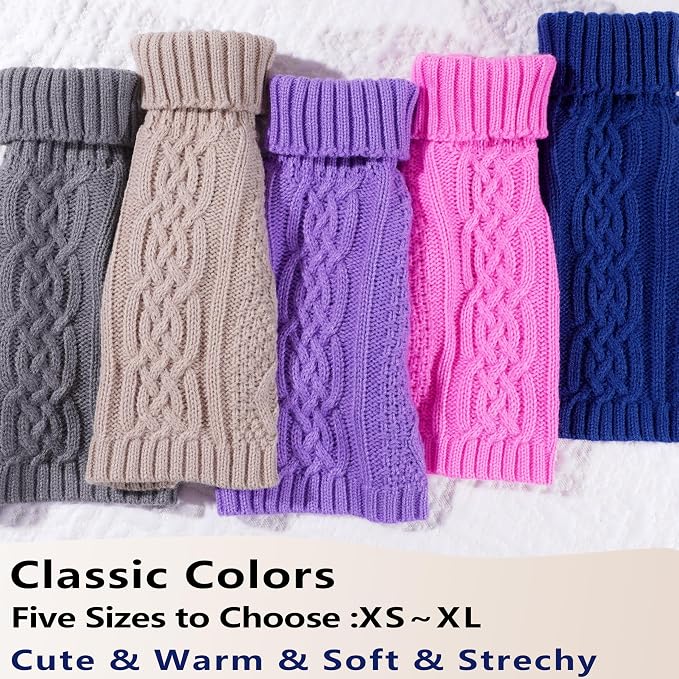 Dog Sweaters for Small Dogs Turtleneck Knit Dog Sweaters Lightweight Puppy - Image 5