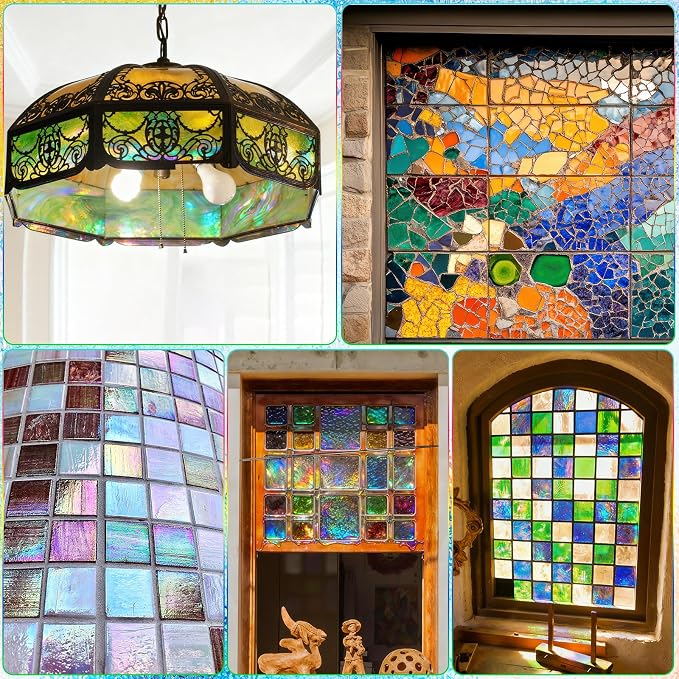 36 Sheets Opaque Stained Glass Bulk Variety Pack, 4 x 6 Inch Mosaic Glass Tiles - Image 8