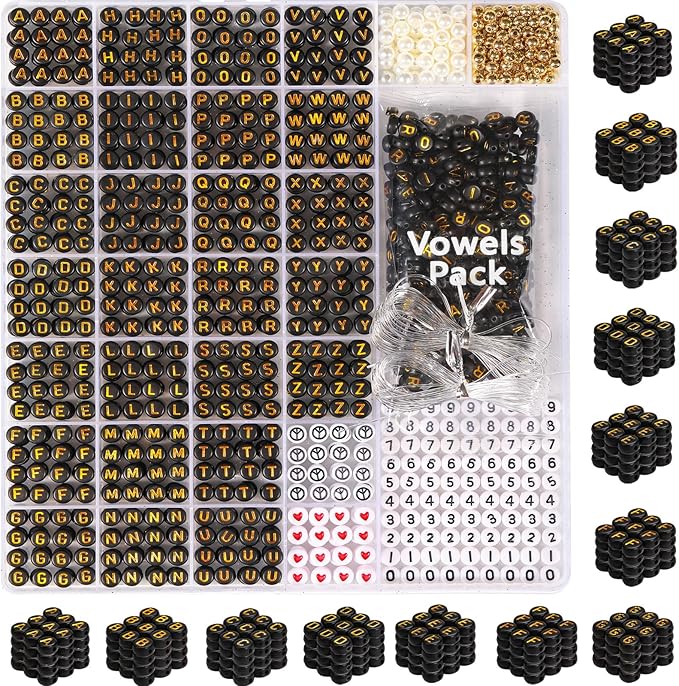DodoBeads Black Letter Beads by DoDoBeads