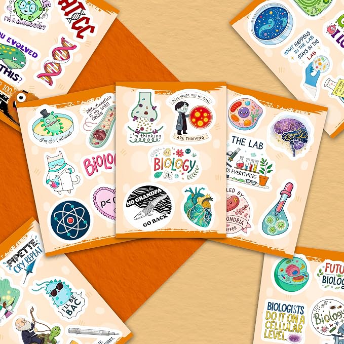 100Pcs Funny Biology Stickers for Students, for Water Bottle, Laptop - Image 7