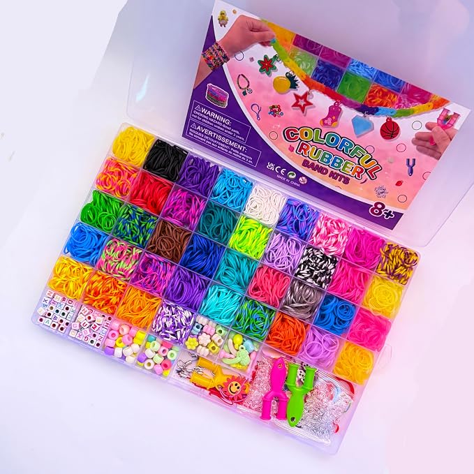 JIYAKO 4000+Rubber Band Bracelet Kit, 40 Color Loom Bracelet kit, Friendship - Image 2