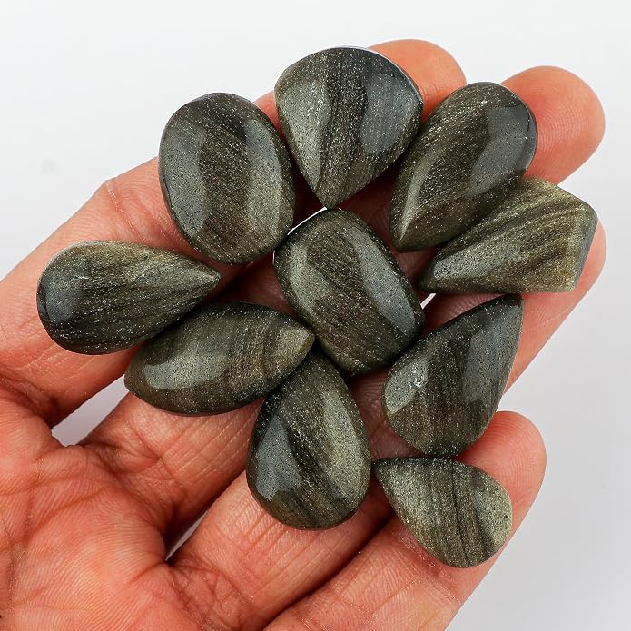 10pcs, Natural Gemstone Cabochon, Wholesale Assorted Flatback Crystals - Image 4