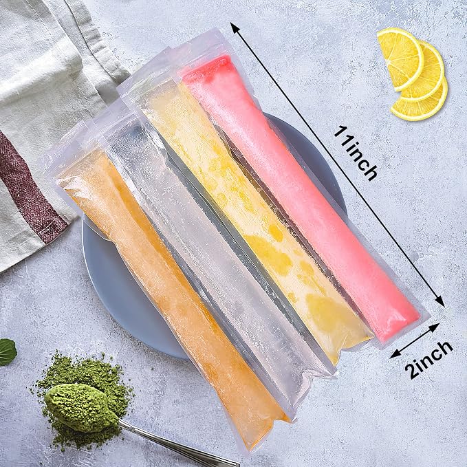 FEBSNOW 160 Disposable Ice Popsicle Mold Bags Freezer Tubes - Image 3