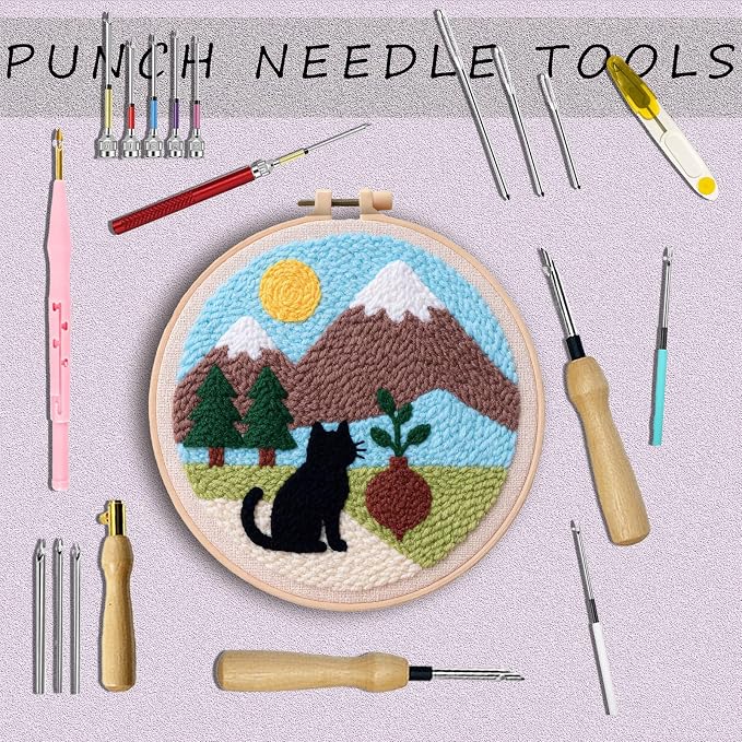 HYINUS 43Pcs Punch Needle Kit for Adult Beginners, Adjustable Punch Needle Tool - Image 4