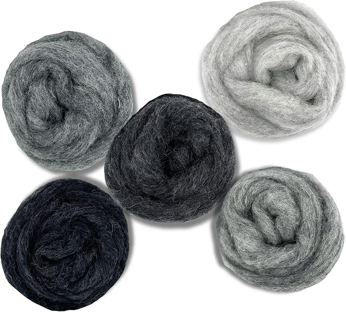 Corriedale Carded Sliver Wool Roving Variety Bundle | Best Core Wool by RevolutionFibers