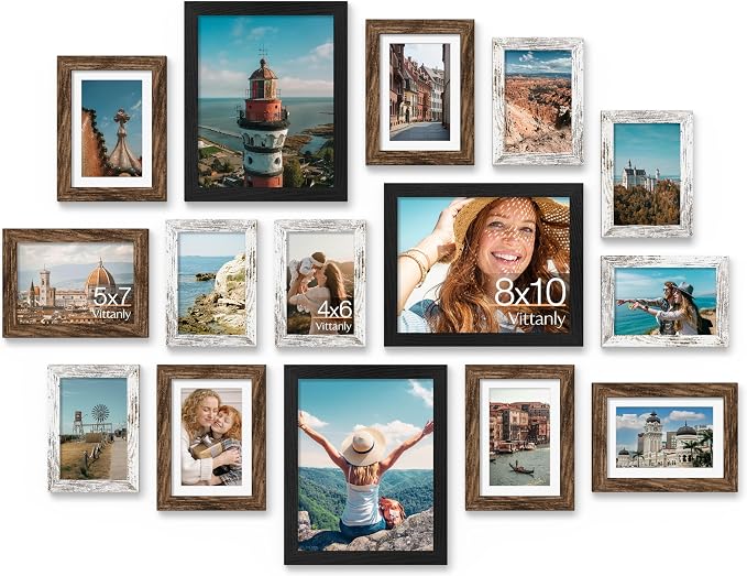 Vittanly 15 Pack Picture Frames Collage Wall Decor by Vittanly