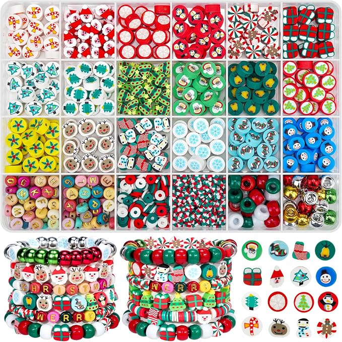 Gionlion Christmas Beads Bracelet Making Kit, Holiday DIY Craft by Gionlion