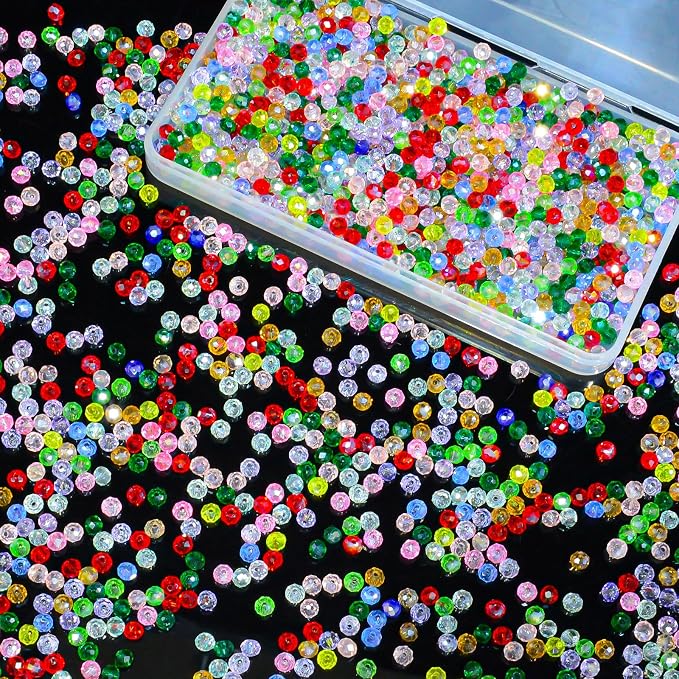 1200Pcs 4mm Colors Random Crystal Glass Beads by Laopottbeads