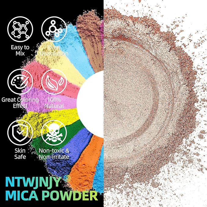 Flesh Colored Mica Powder for Epoxy Resin，Natural Shimmer Mica Powder Used for Coloring car Spray Paint, Candles, soap, Eye Shadow, Lip Gloss, Nail Polish(50g/1.7oz)