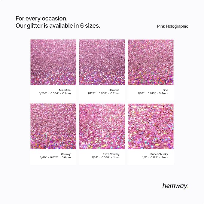 Hemway Polyurethane & Epoxy Resin Glitter 100g / 3.5oz Metallic Crystal Flake Additive for Flooring Jewelry Tumblers Glass Pigment - Microfine (1/256" 0.004" 0.1mm) - Rose Pink Holographic