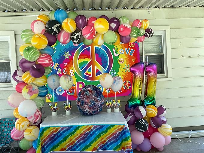 8X6FT 60's Hippie Theme Backdrop Peace Love Photography Background - Image 5