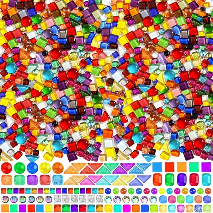 1000 Pcs Colorful Irregular Crystal Mosaic Tiles, 2.2lb Tiny Mosaic Tile DIY - Image 9