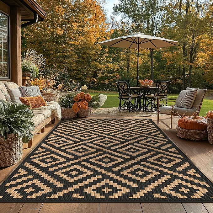 GENIMO Outdoor Rug 4x6 Waterproof, Reversible Mats, Outdoor Area Rug, Plastic - Image 7