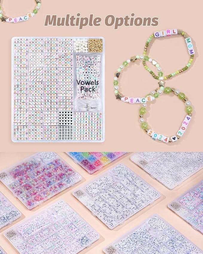 DoDoBeads 1270 Pcs Letter Beads Kit, Numbers & Spacers - Image 2