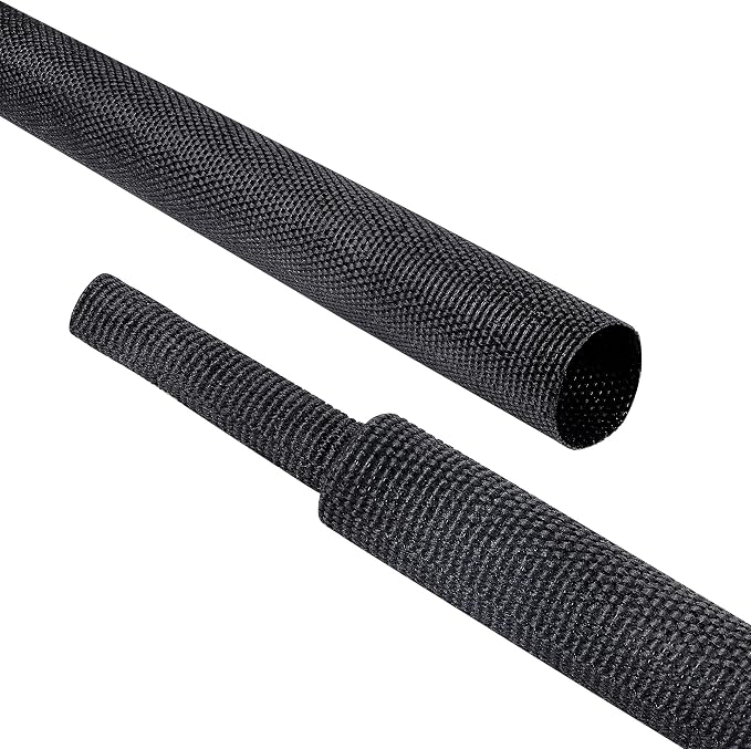Heat Shrink Wire Loom 2:1 Shrinkable Braided Cable Sleeve 1/2 Inch ID-128ft by BuyUneed