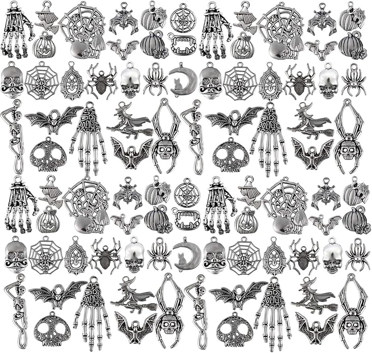 Hicarer 80 Pieces Antique Silver Pendants Charms Pendants Gothic Jewelry Making by Hicarer