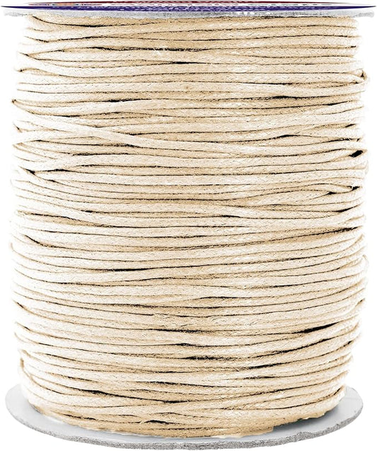 Mandala Crafts 1.5mm 109 Yards Cream Cotton Waxed Cord for Jewelry Making Bracelet Cord Waxed String - Beading String Thread Jewelry Cords for Necklaces String