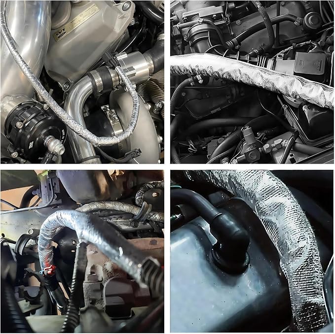 19mm - 3/4" Self-wrap Aluminum Heat Shield Sleeve Thermal Reflective Side Entry - Image 5