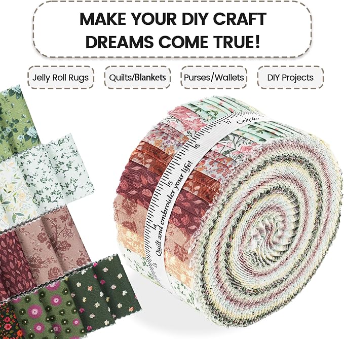 Craftido-20 Options-100% Cotton Jelly Roll Fabric Precut Strips - Image 5