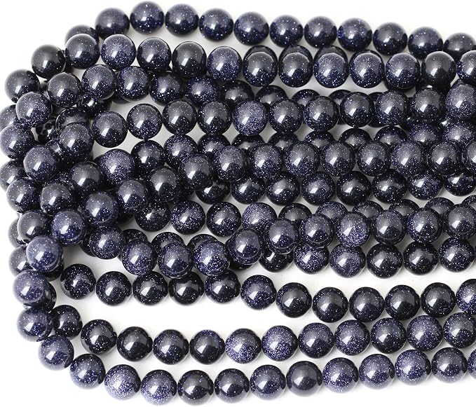 35PCS 10mm Natural Blue Sandstone Gemstone Round Loose Beads Stone Beads - Image 3