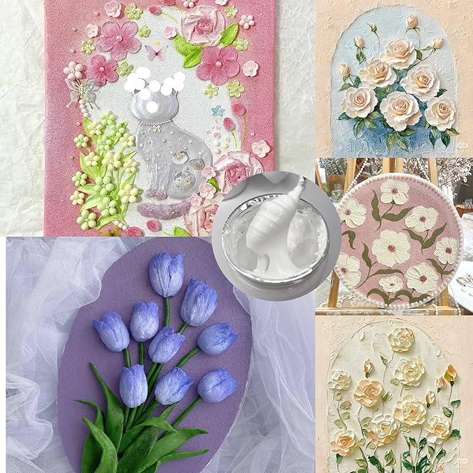 10.58 OZ Acrylic Modeling Paste, Modeling Paste for Textured Art, Texture Pastes for 3D Art, Modeling Clay for DIY Crafts, Enhances Sculptures Material, Craft Enthusiast Sculpture Model Compounds