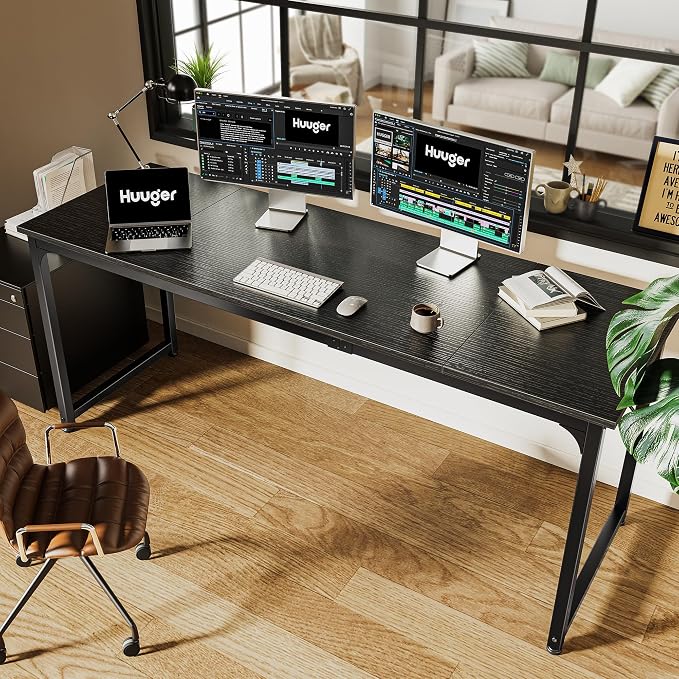 Huuger Computer Desk, 70 Inch Office Desk, Gaming Desk - Image 6