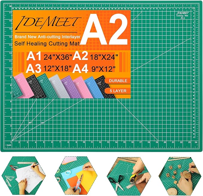 Density-upgraded 18" x 24" Self Healing Sewing Mat, Idemeet Rotary Sewing Mat by IDEMEET