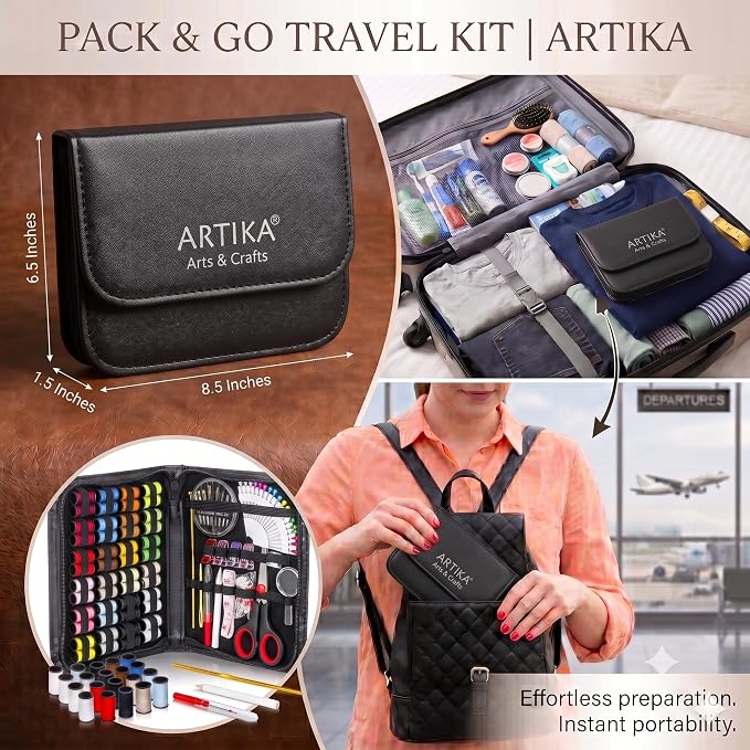 119-Piece Travel Sewing Kit for Adults & Kids, Small Needle & Thread Kit | Mini - Image 6