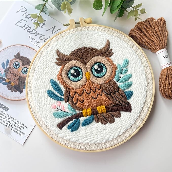 Myfelicity Adorable Owl Punch Needle Kit – Beginner-Friendly DIY Craft Set - Image 4