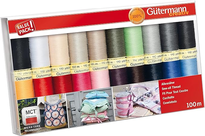 Gutermann Thread Set: Sew-All: 100m: Pack of 20 by Ropehub
