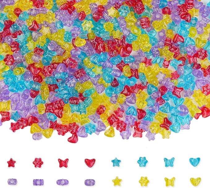 800PCS 6x9mm Valentine's Day Red Theme Pony Beads Bulk, Kandi Beads - Image 4