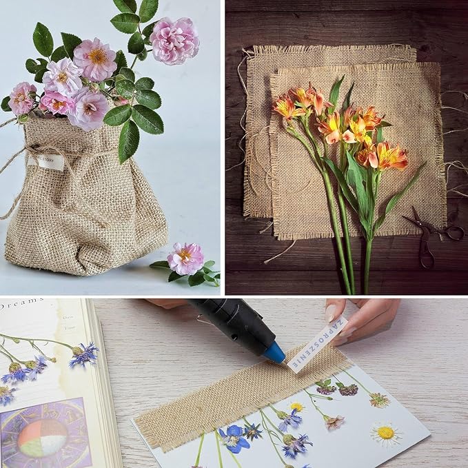 10 Inch Natural Burlap Fabric Roll - 10 Yards Jute Fabric Ribbon for DIY Gift Wrapping Craft Projects, Wedding, Christmas Home Decoration (25 cm, 10 in)