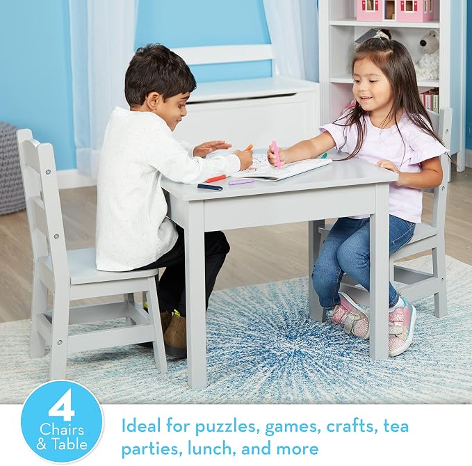 Melissa & Doug Solid Wood Kids Table and Chairs - Image 2