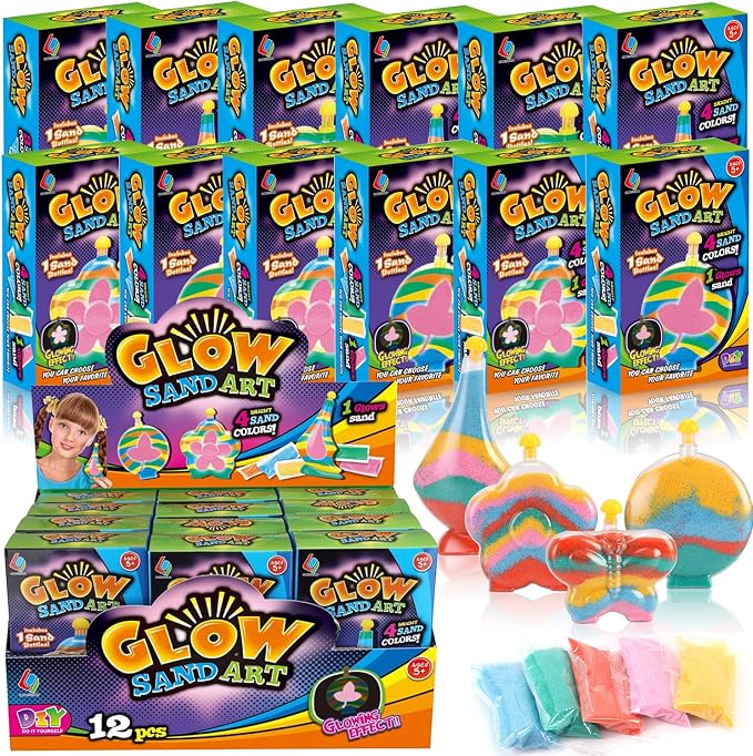 Create Your Own Magic Sand Art Glitter Activity | Glow in the Dark Colored by LibertyBrandsUS
