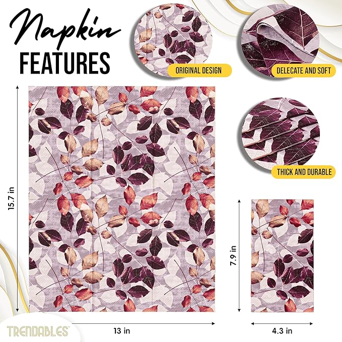 Trendables Floral Napkins for decoupage 200 Pcs 3 Ply floral paper napkins decorative Guest Towels Disposable Bathroom, Flower Design For Tea Party Decorations, Dinners & Weddings