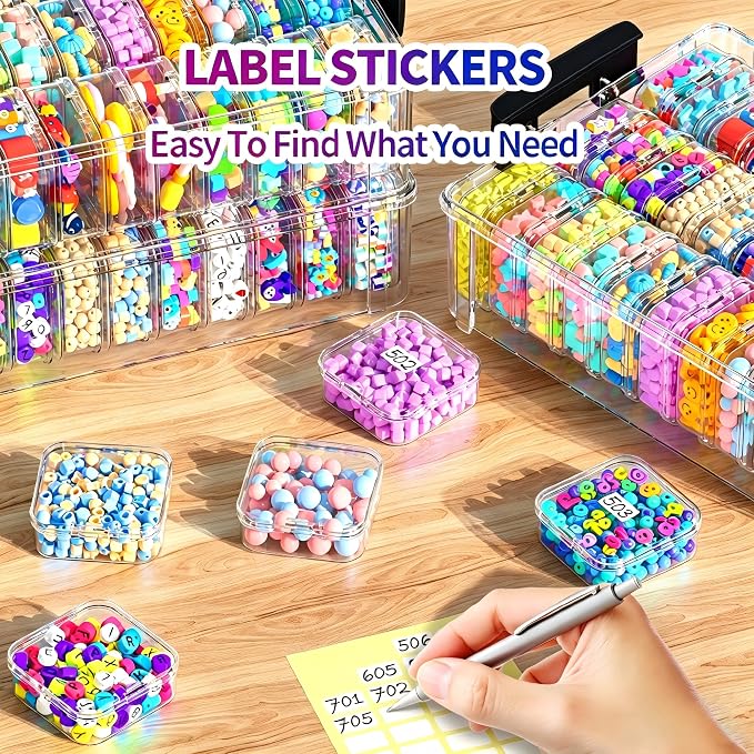 3-Tier Large Capacity Stackable Bead Organizer Box 90 Pcs, Portable Plastic - Image 4