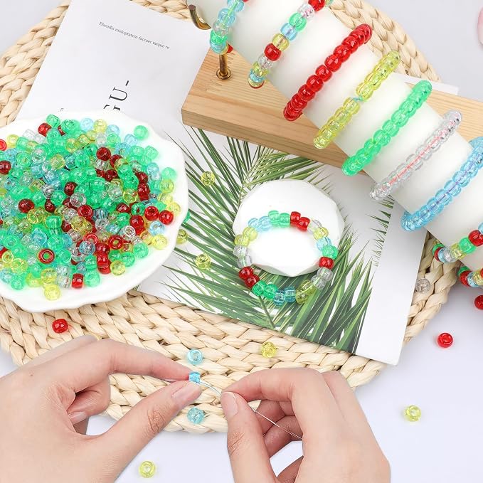 Glitter Pony Beads 1000 Pcs for Friendship Bracelets, Hair Braiding, Earrings - Image 6
