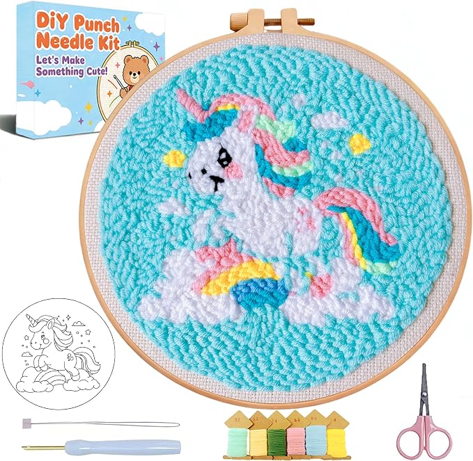 Punch Needle kit, Colorful Animal Punch Needle Kits by VIGEGU