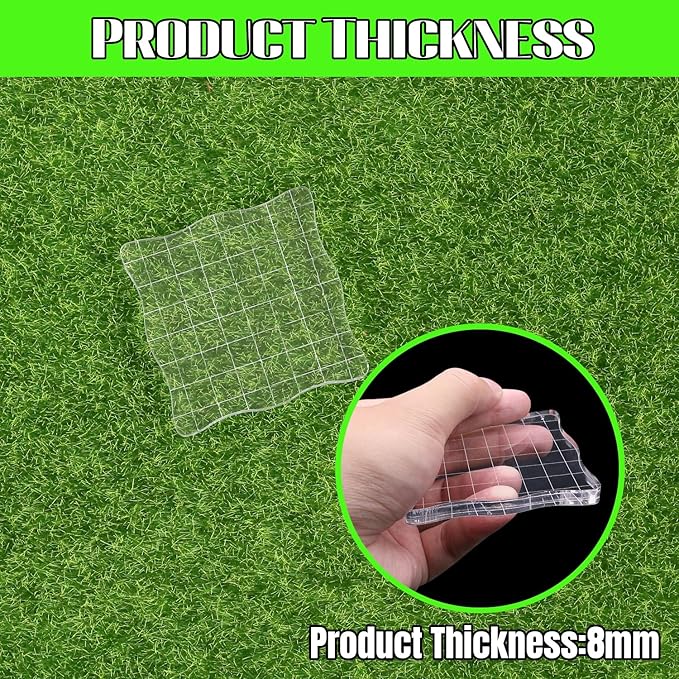 2Pcs Clear Stamp Blocks Set, 3 x 3 Inch Wave-Like Acrylic Blocks for Stamping With Grid Lines - Scrapbooking Crafts Tools