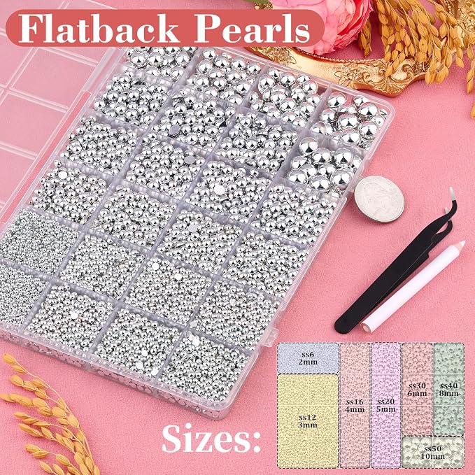 TINKRSTUFF Assorted Size Flatback Pearls - Image 2