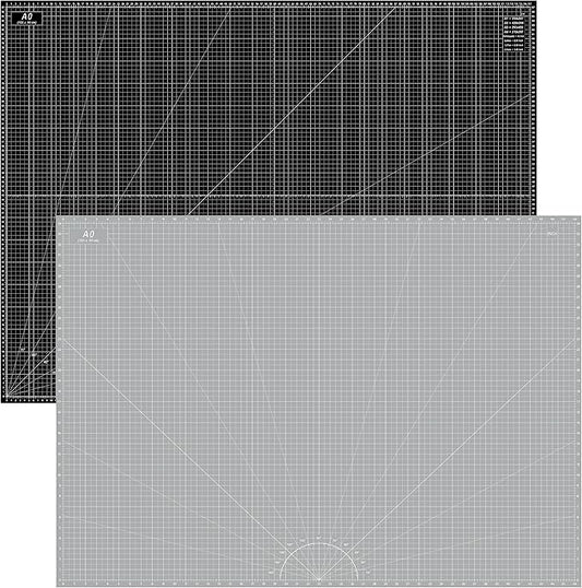 Headley Tools Thickened 36 x 48 Inch Self Healing Sewing Cutting Mat, A0 Rotary Cutting Sewing Mat for Crafts, Double Sided 5-Ply Table Cutting Board for Fabric Quilting Leather Hobby, Grey/Black