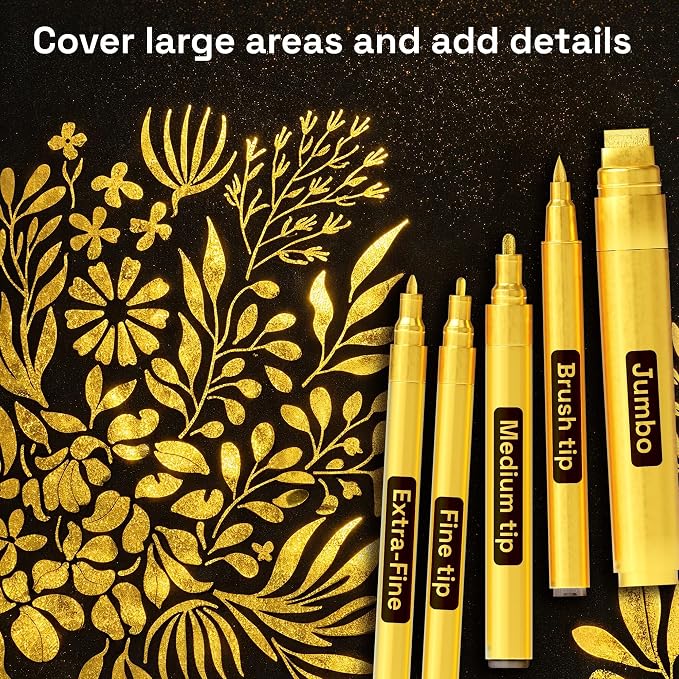 ARTISTRO 5 Gold Paint Pen for Rock, Painting - Image 6