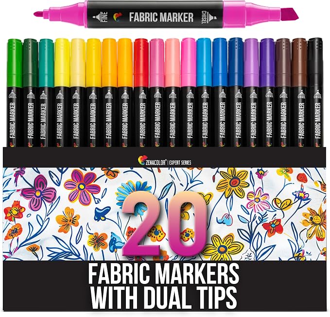 Zenacolor 20 Fabric Markers by Colorinspirationfun