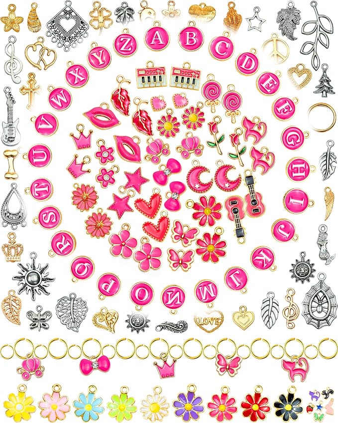 FIVEIZERO 216PCS Charms for Jewelry Making, Enamel Blacelet Charms Kit | by FIVEIZERO