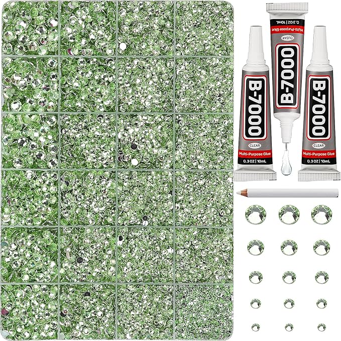 33000Pcs Light Green Rhinestones by Worthofbest