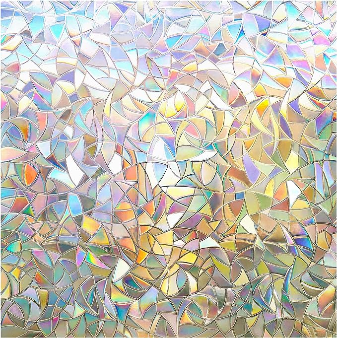 rabbitgoo Window Privacy Film Rainbow Film Decorative Window Sticker, 3D Static by rabbitgoo