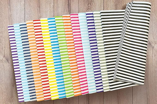 Flexicore Packaging Tangerine Orange Pin Stripe Print Gift Wrap Tissue Paper Size: 15 Inch X 20 Inch | Count: 50 Sheets | Color: Tangerine Pin Stripe