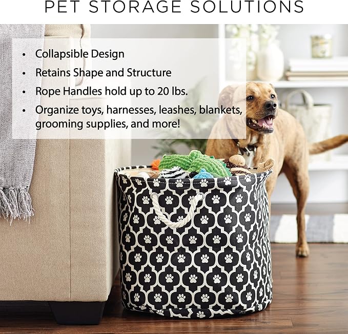 Bone Dry 6192 Pet Storage Collection Lattice Paw Print, Medium Round - Image 8